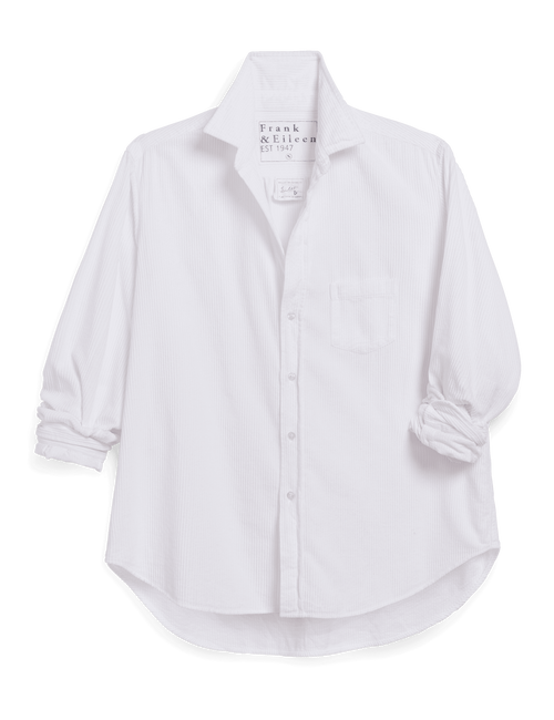 White shirt with rolled-up sleeves on a white background, view 4