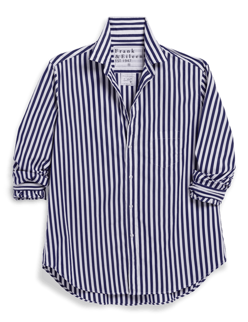 EILEEN Navy and White Stripe, Italian Superluxe, front view