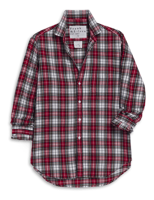 EILEEN White and Red with Black Plaid, Italian Flannel, view 5