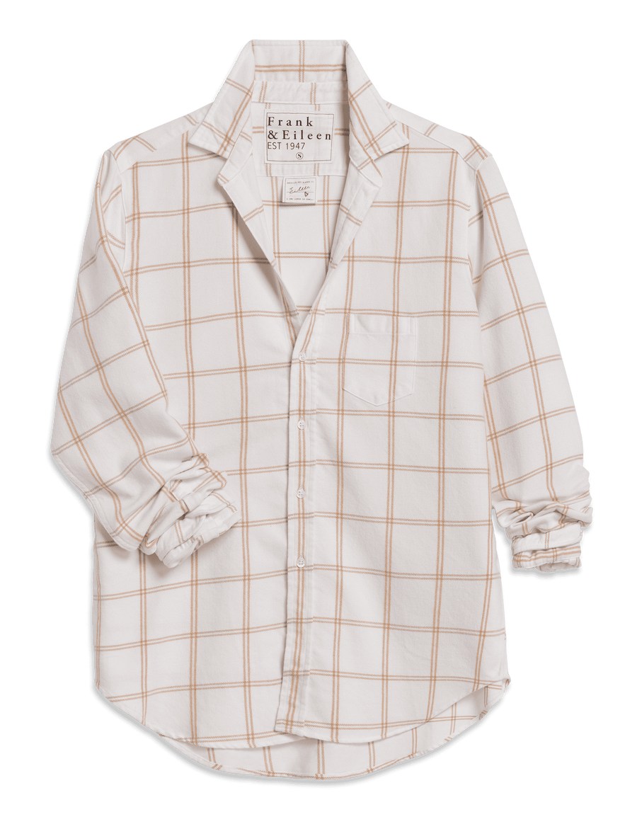 EILEEN White and Camel Windowpane, Italian Flannel