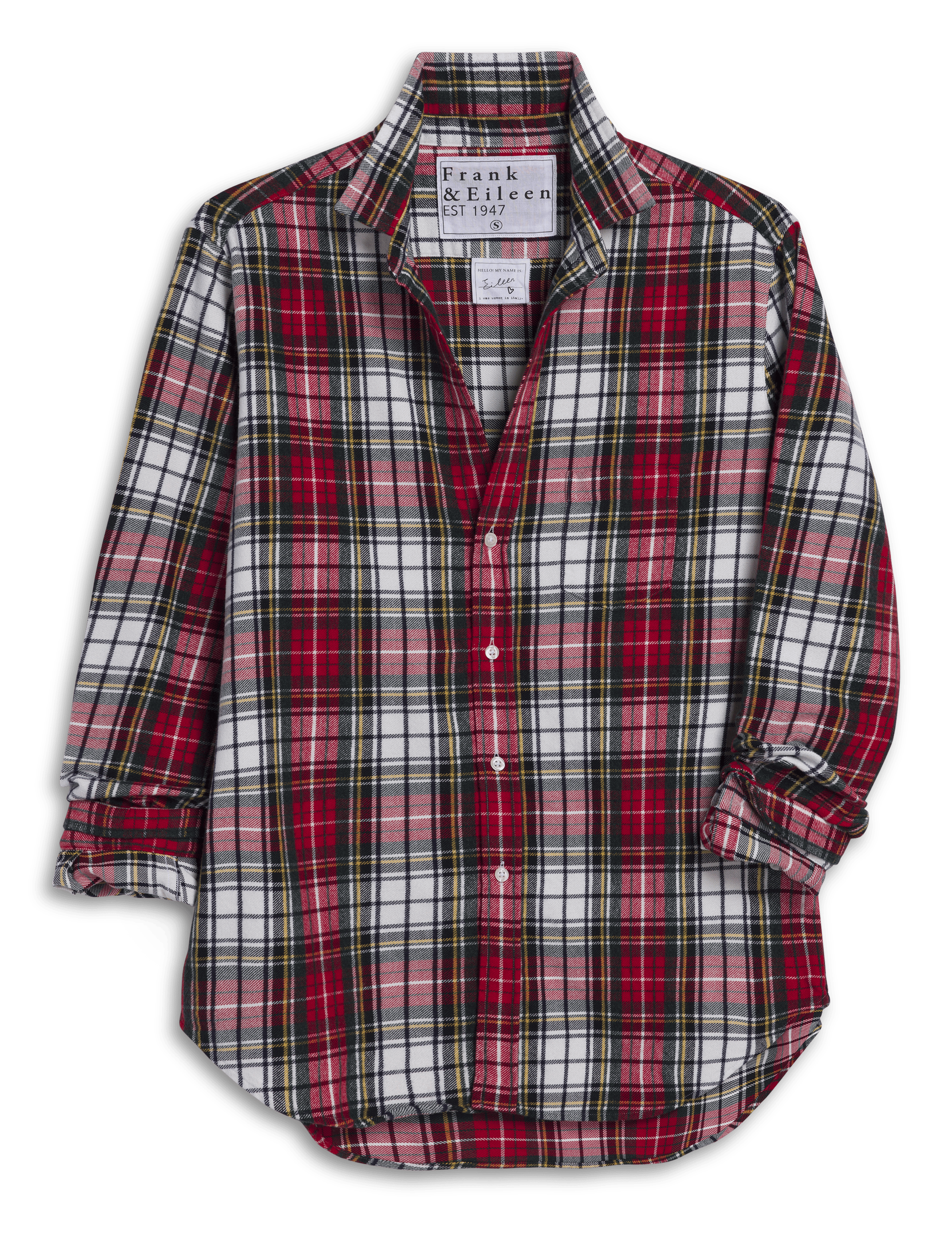 EILEEN Red and Black with Yellow Plaid, Italian Flannel