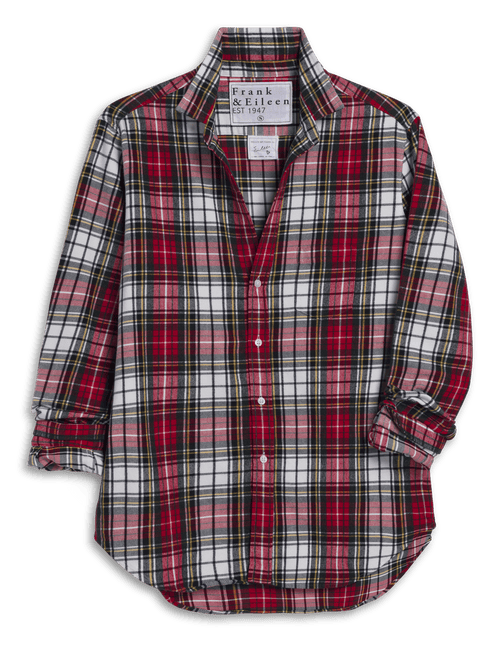 EILEEN Red and Black with Yellow Plaid, Italian Flannel, front view