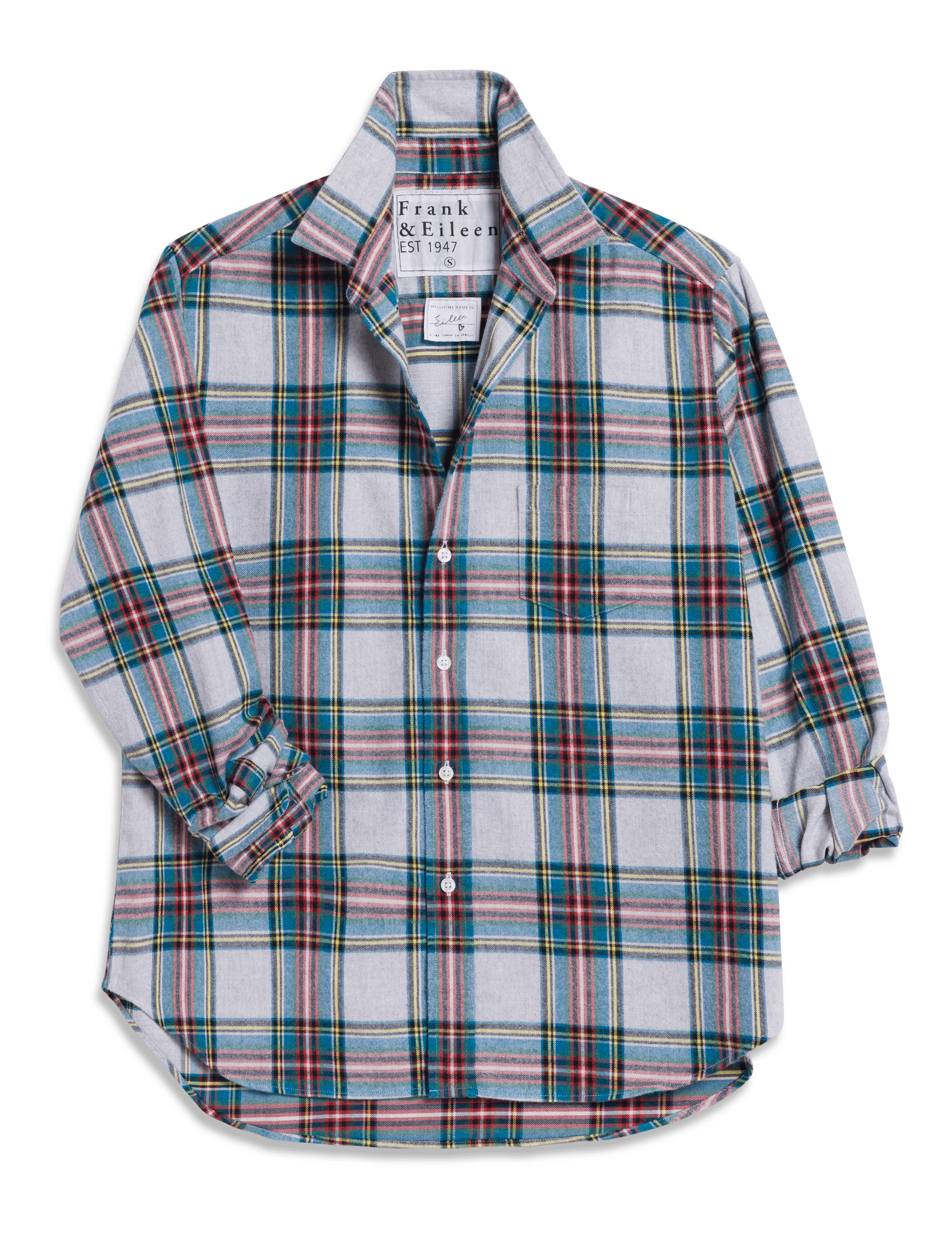 EILEEN Yellow and Blue with Red Plaid, Italian Flannel