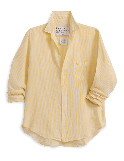 EILEEN Yellow Stripe, Italian Classic Linen, front view
