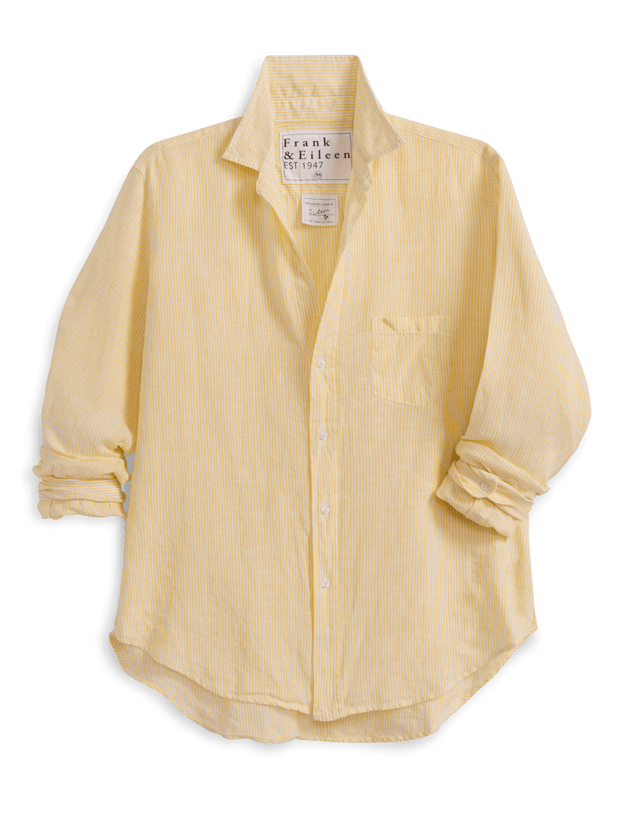 Eileen, Relaxed Button-Up Shirt, Yellow Stripe | Frank & Eileen