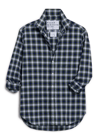 EILEEN Yellow and Navy with White Plaid, Italian Classic Poplin