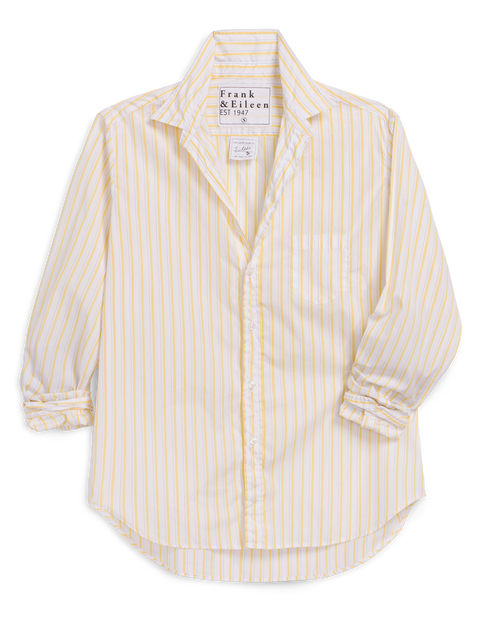 Eileen, Relaxed Button-Up Shirt, Yellow Stripe | Frank & Eileen