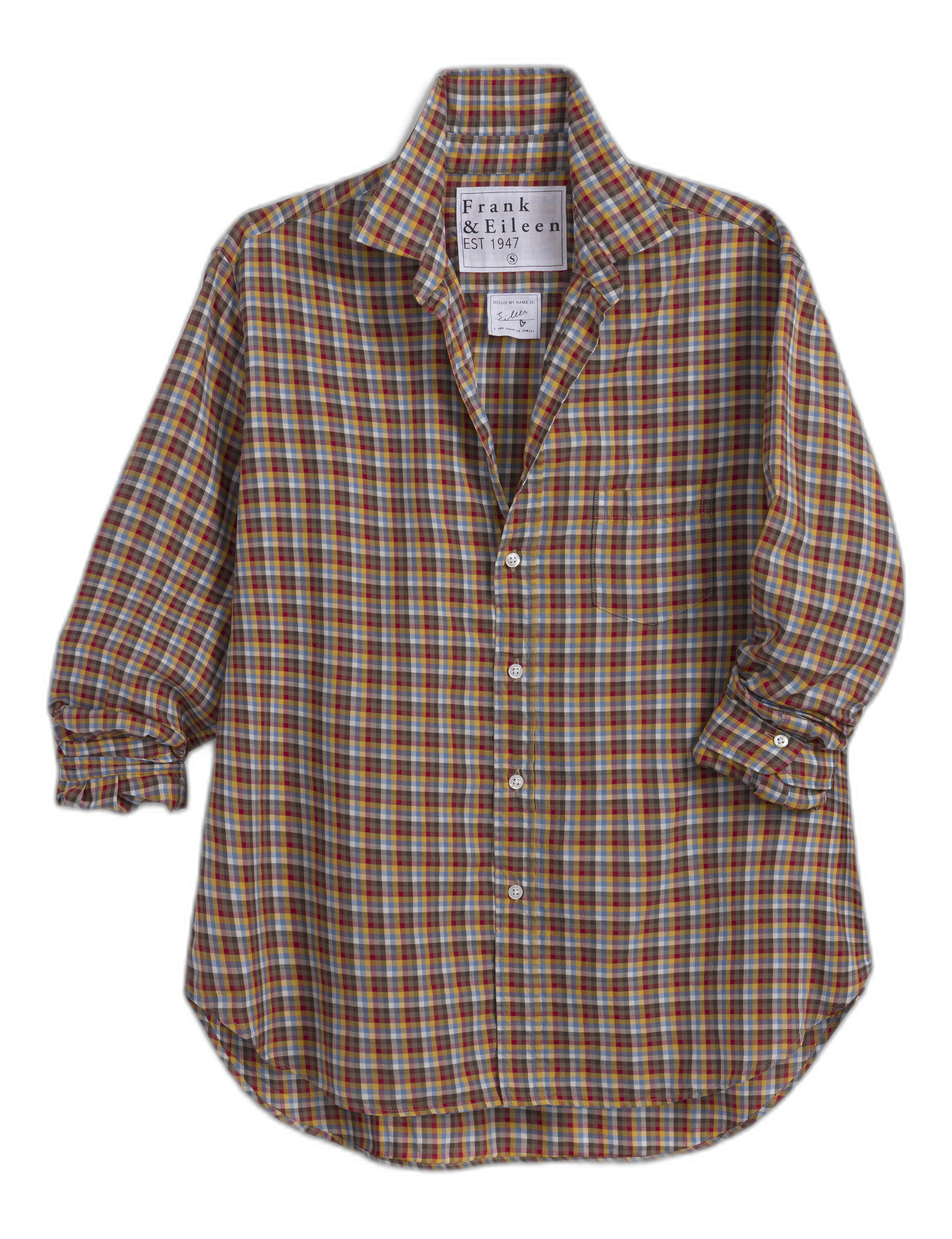 EILEEN Small Brown and Yellow Check, Italian Flannel