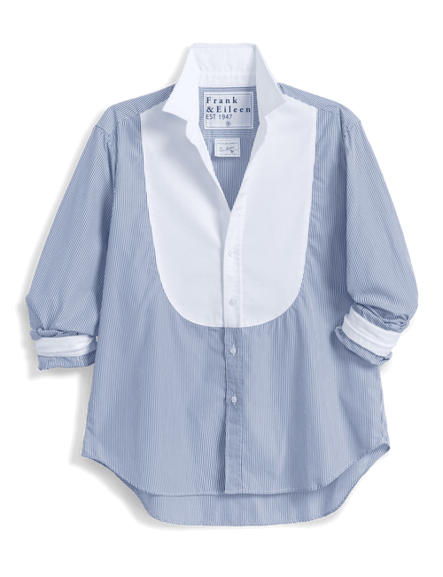 EILEEN TUXEDO Blue and White Stripe, Italian Superluxe, view 6
