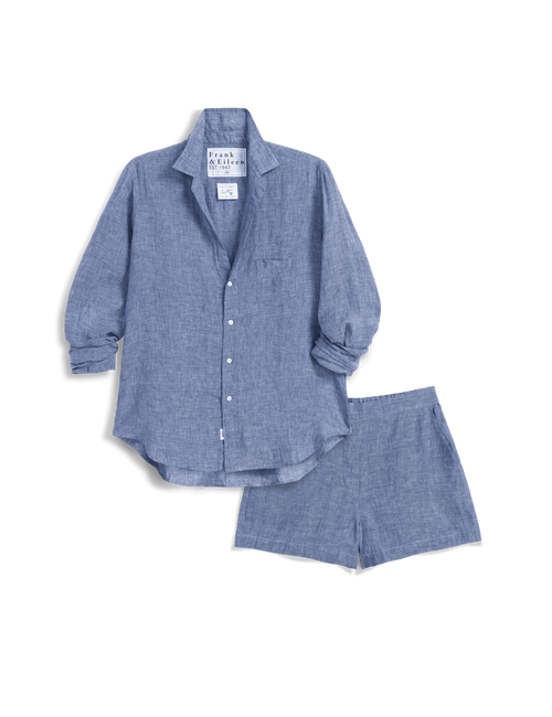 Blue set with shirt and shorts on a white background, view 4