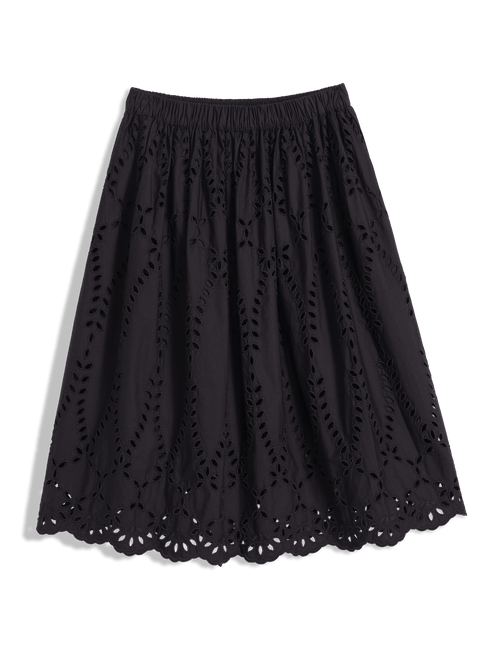 GRACE SKIRT Black, Eyelet Cotton, view 6