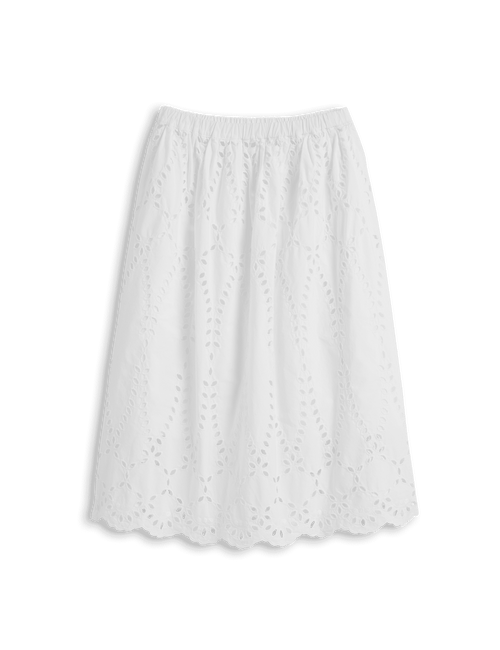 GRACE SKIRT White, Eyelet Cotton, view 5