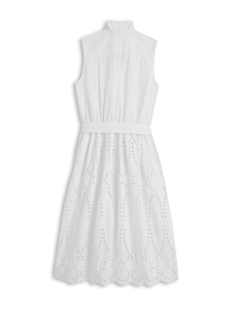 Grace Sleeveless Dress, Eyelet Midi Dress, White Frank & Eileen