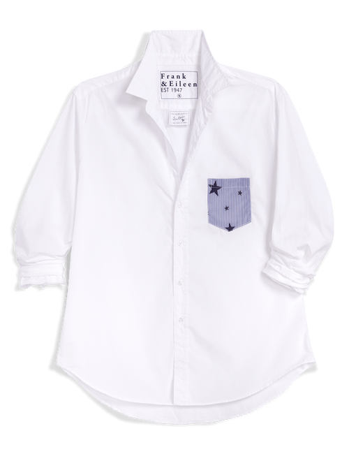 White shirt with a pocket design on a black background, view 4