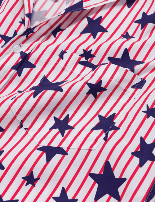 FINLEY Red Stripes with Navy Stars, Italian Superluxe, view 3