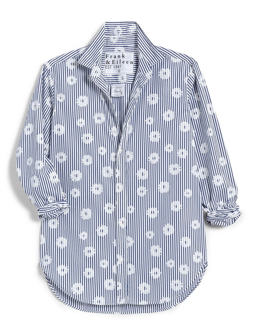 Flat front of White Flower Frank & Eileen Frank Classic Button-Up Shirt in Superluxe