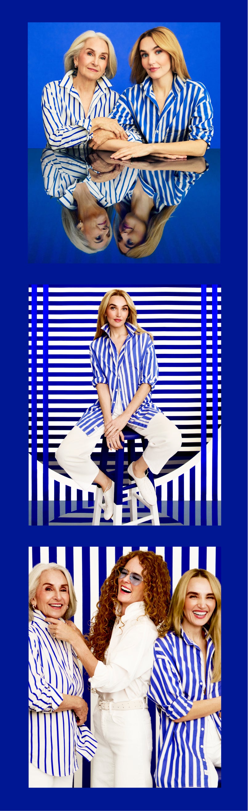 Shirley, Oversized Button-Up Shirt, Blue Stripe | Frank & Eileen