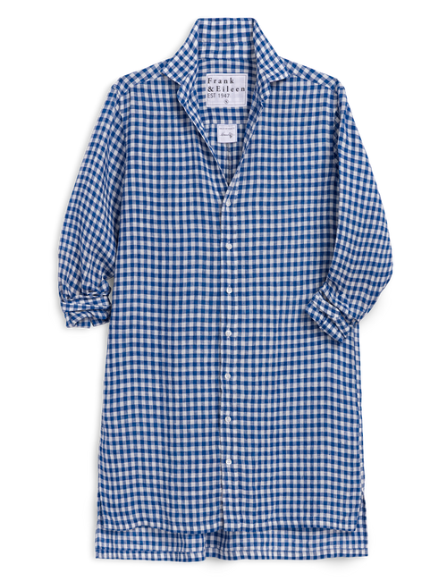 Blue and white checkered dress on a white background, view 4