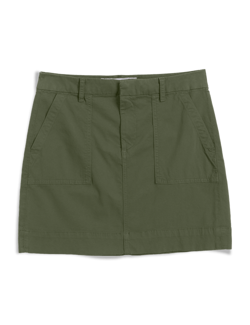 JAMESON SKIRT Army, Itailan Peached Twill, view 4
