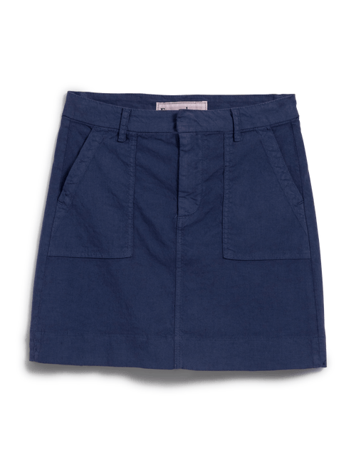 JAMESON SKIRT Summer Navy, Italian Performance Linen, view 4