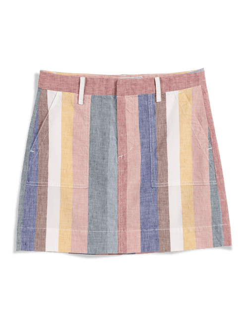 JAMESON SKIRT Cabana Stripe, Italian Performance Linen, view 4
