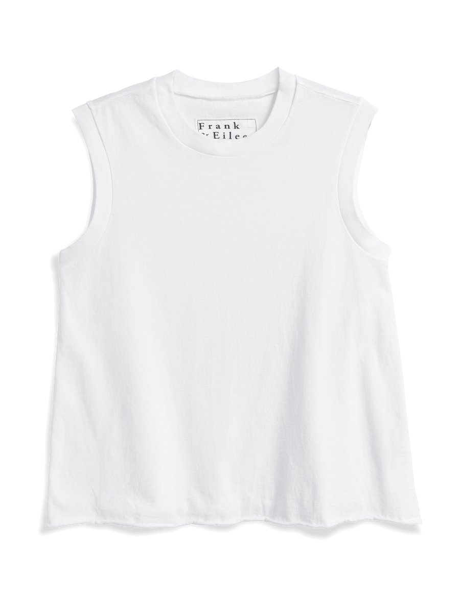 efu EATHER SLEEVELESS TOP ホワイトF Infftru Women's Designer Deep V-Neck Sleeveless Short Vest | Loose