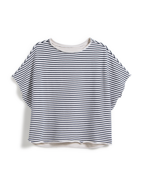 OLIVE Navy French Stripe, Triple Terry, view 4