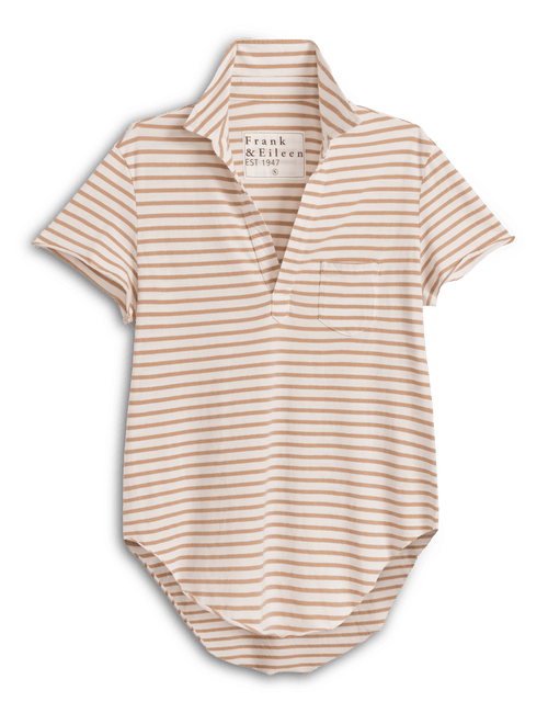 CHARLOTTE Vintage White and Camel Stripe, Vintage Jersey, view 4