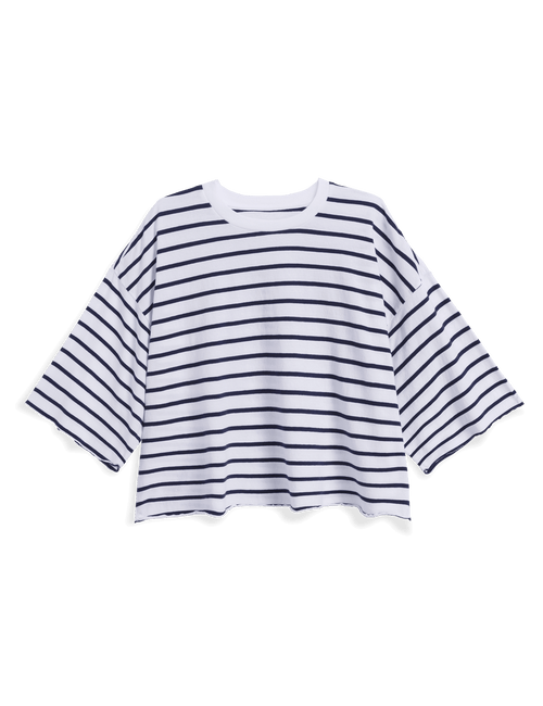 PRESLEY Wide Navy French Stripe, Vintage Jersey, view 4