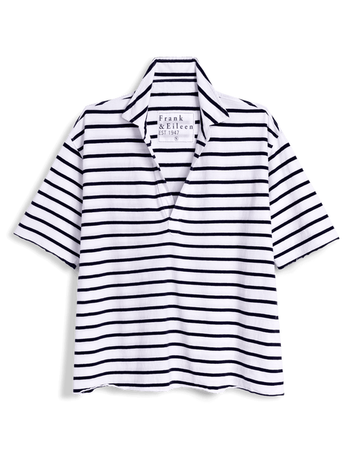 PATTY Wide Navy French Stripe, Vintage Jersey, view 4