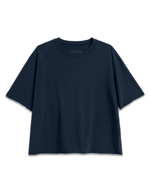 Navy blue t-shirt on a transparent background, view 4