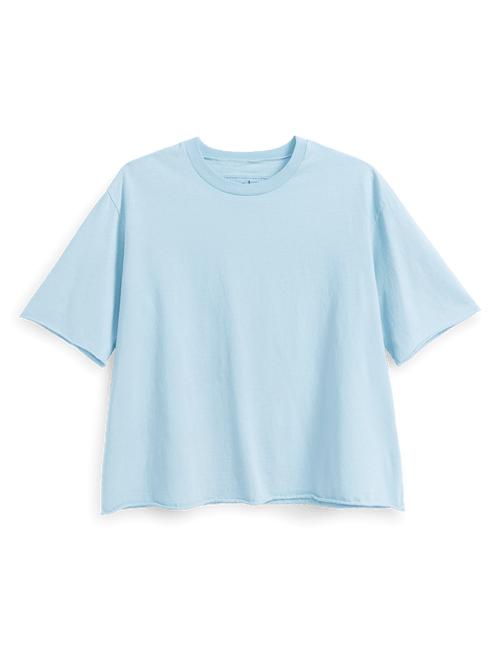 Light blue t-shirt on a black background, view 4