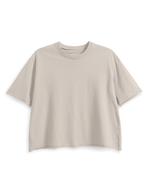 Beige t-shirt on a black background, view 4