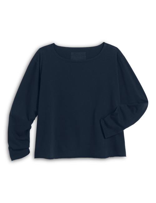 Navy blue long-sleeve shirt on a white background, view 6
