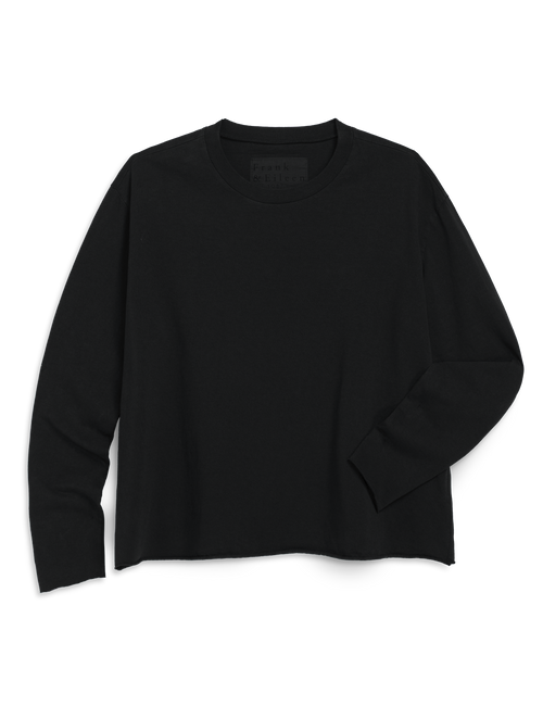 Black long-sleeve shirt on a white background, view 4