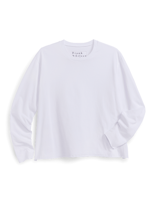 White long-sleeve shirt on a black background, view 7