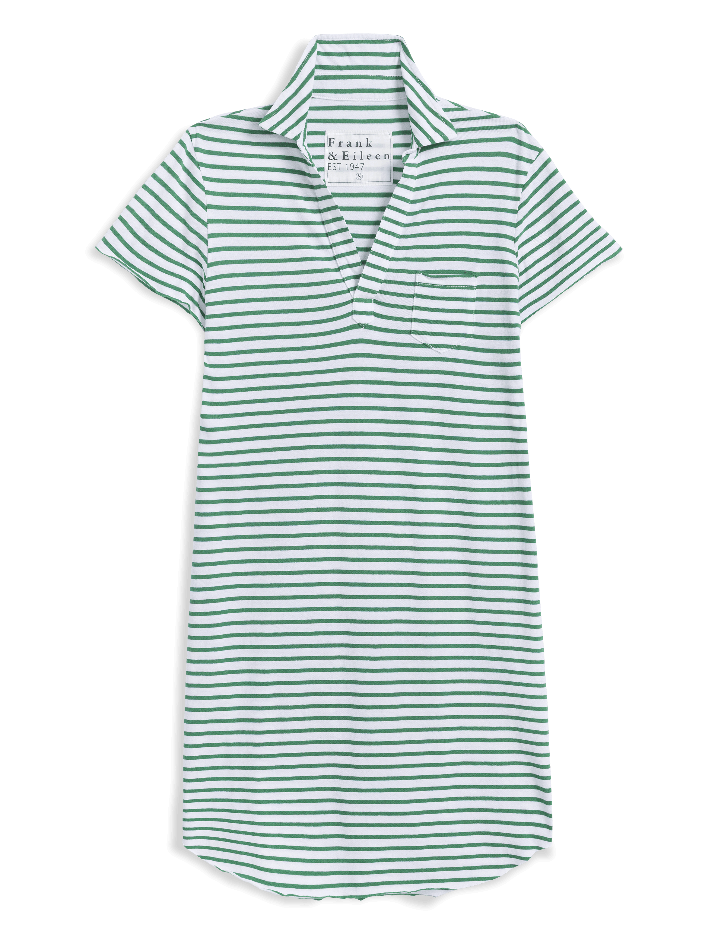Striped shirt dress on a transparent background, view 4