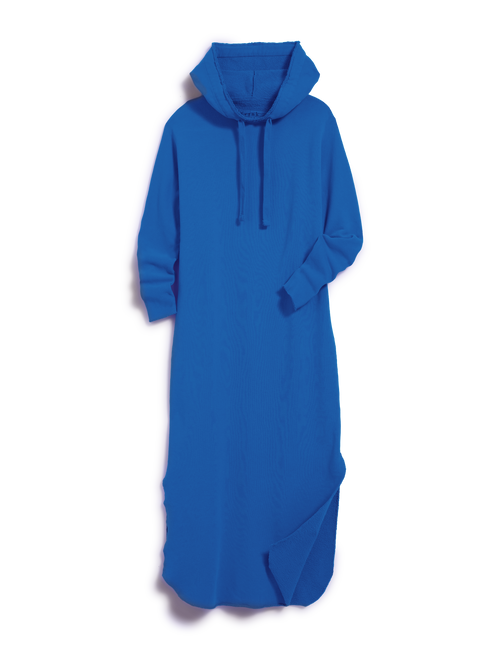 Blue hooded dress on a white background, view 4