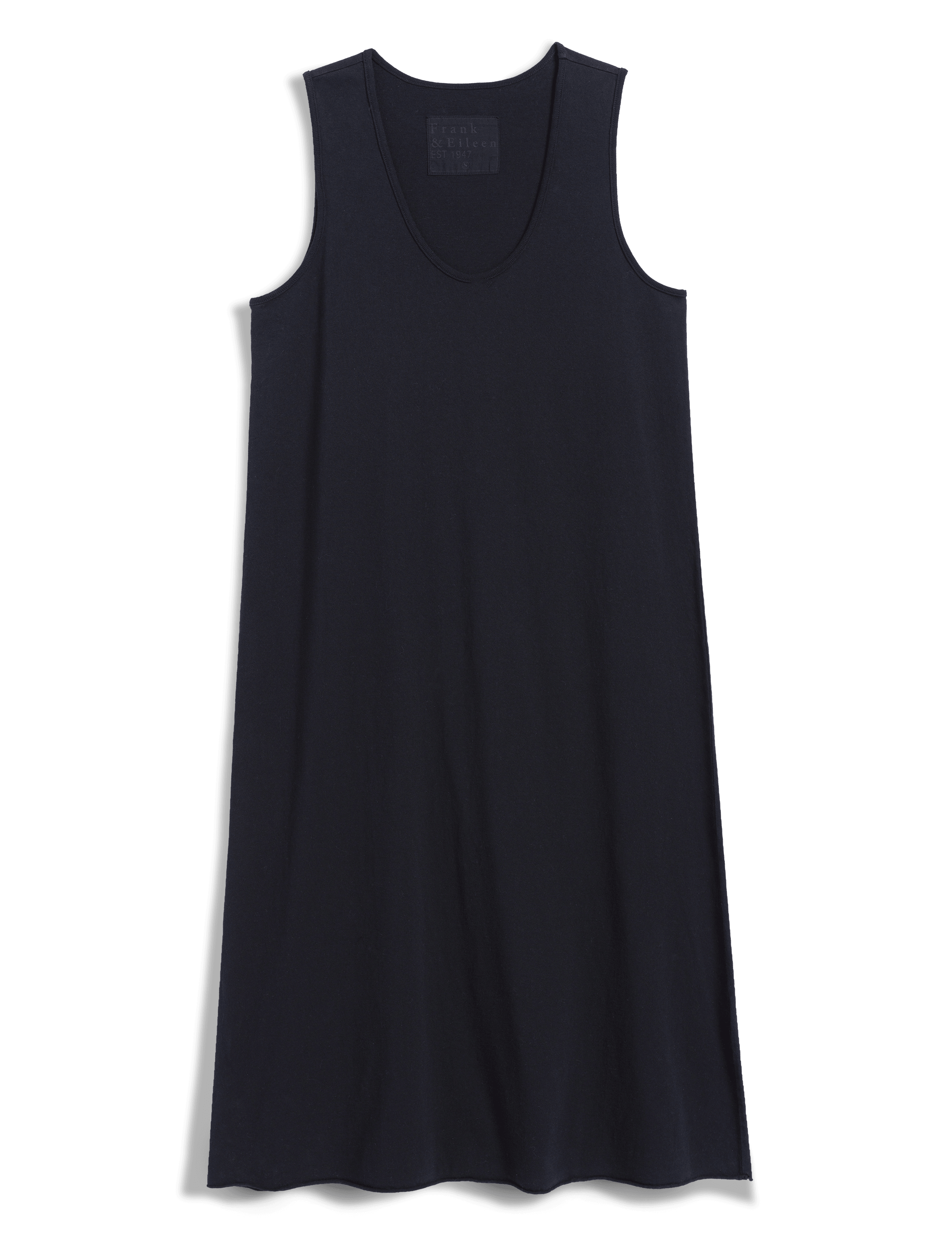 Navy sleeveless dress on a white background, view 5