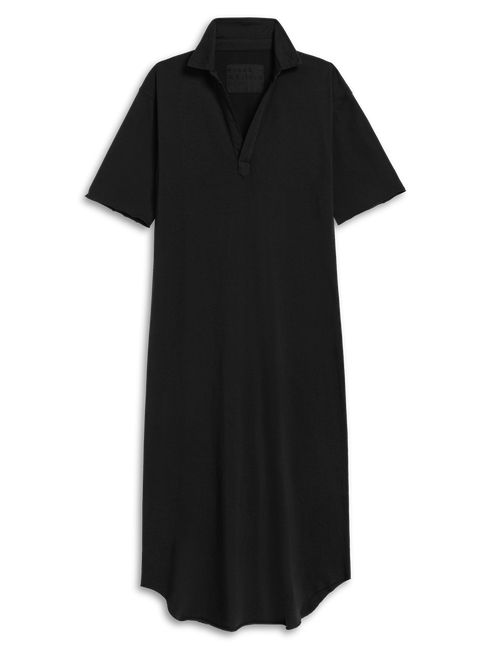 Black dress with short sleeves on a white background, view 4