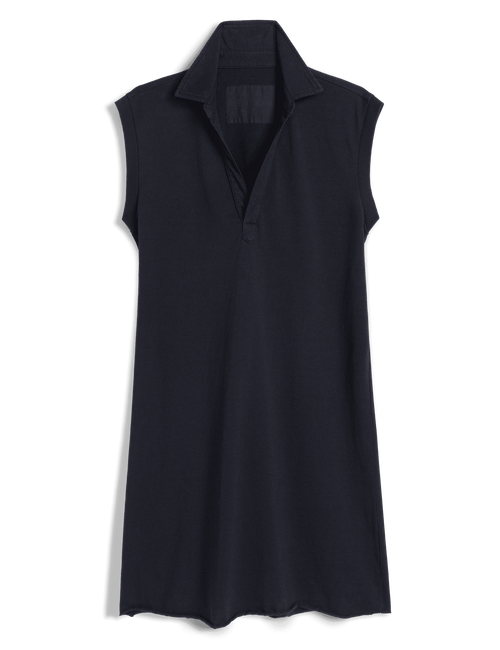 Navy sleeveless dress on a transparent background, view 4