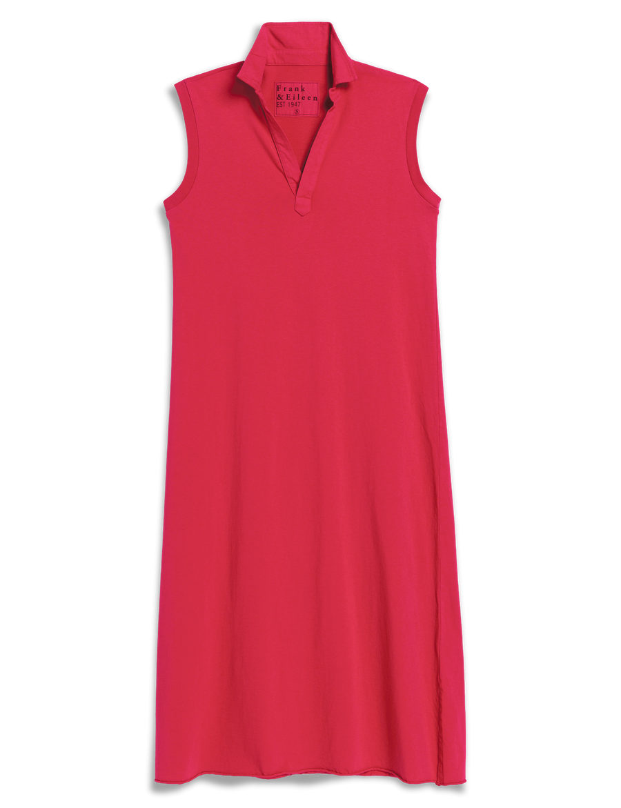 red sleeveless jersey dress Frank & Eileen LILY Cherry, Vintage L Womens dresses