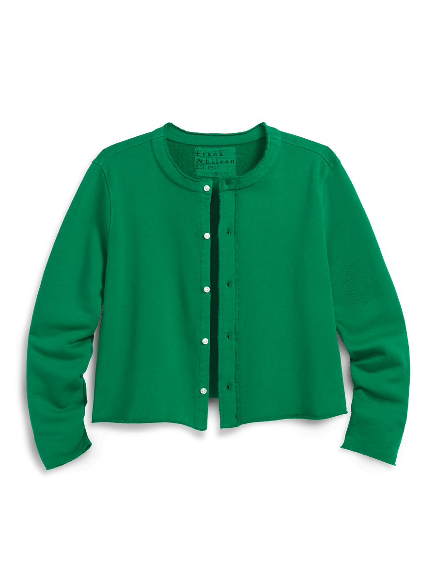 Jackie, Sweatshirt Cardigan, Green | Frank & Eileen