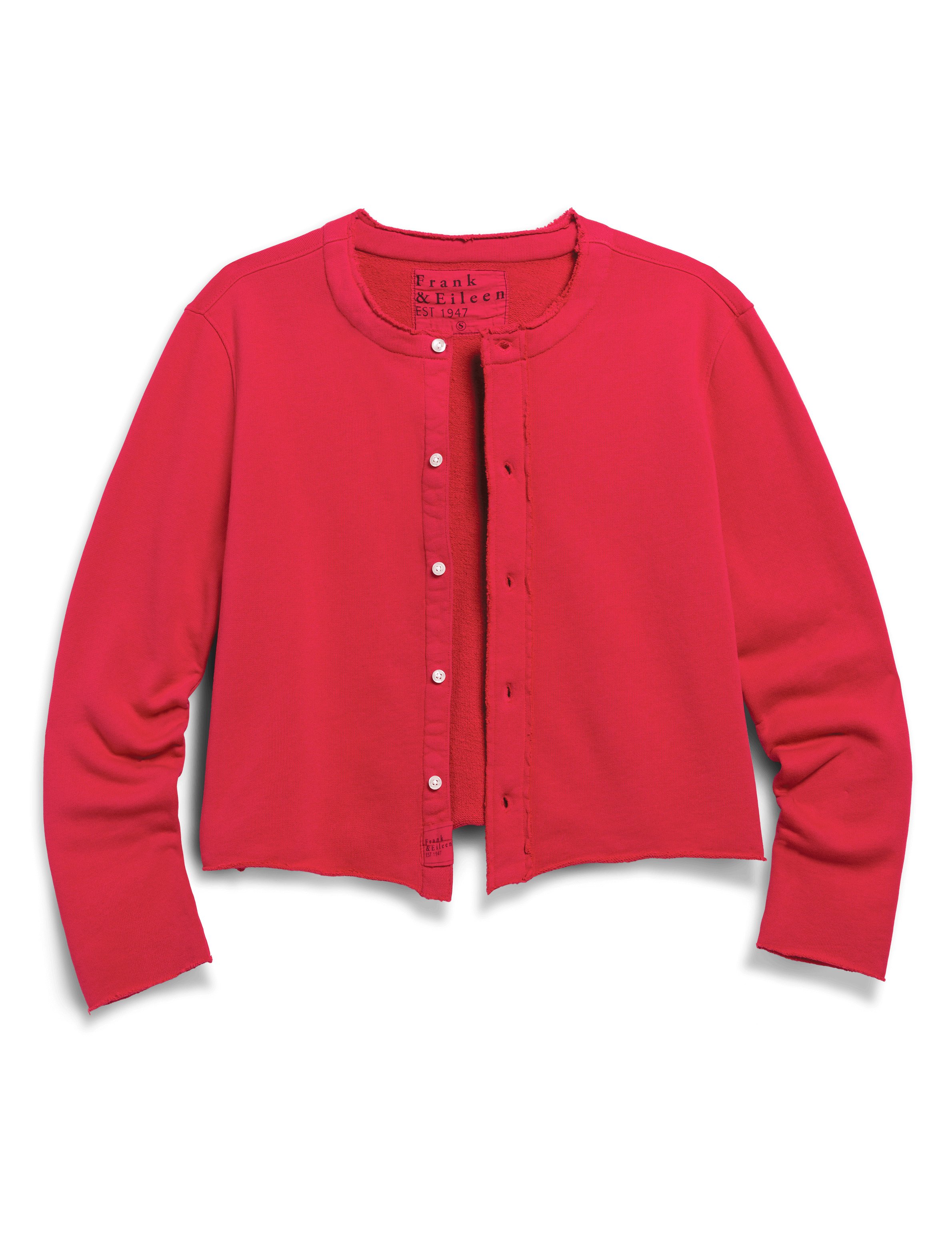 Red cardigan on a white background, view 4