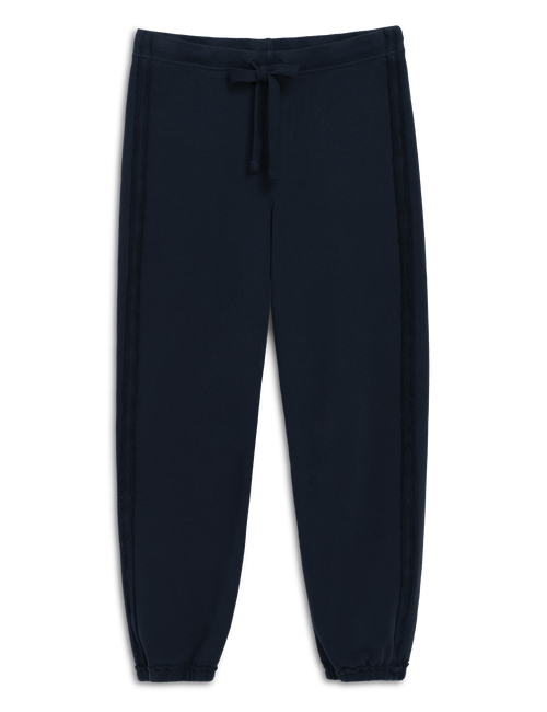 Navy blue sweatpants on a white background, view 4