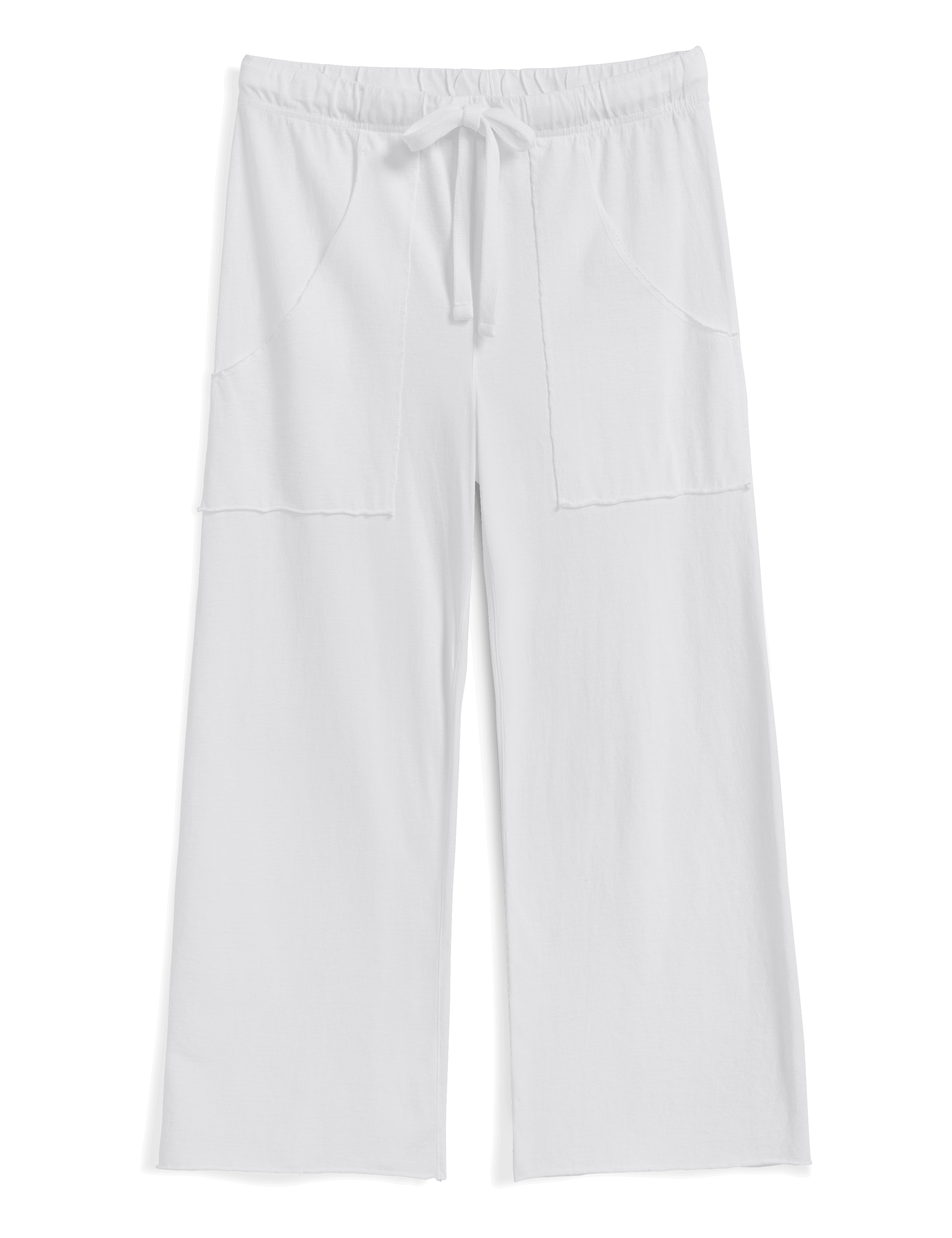 White wide-leg pants on a white background, view 5
