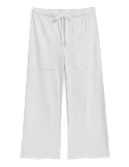 White wide-leg pants on a white background, view 5