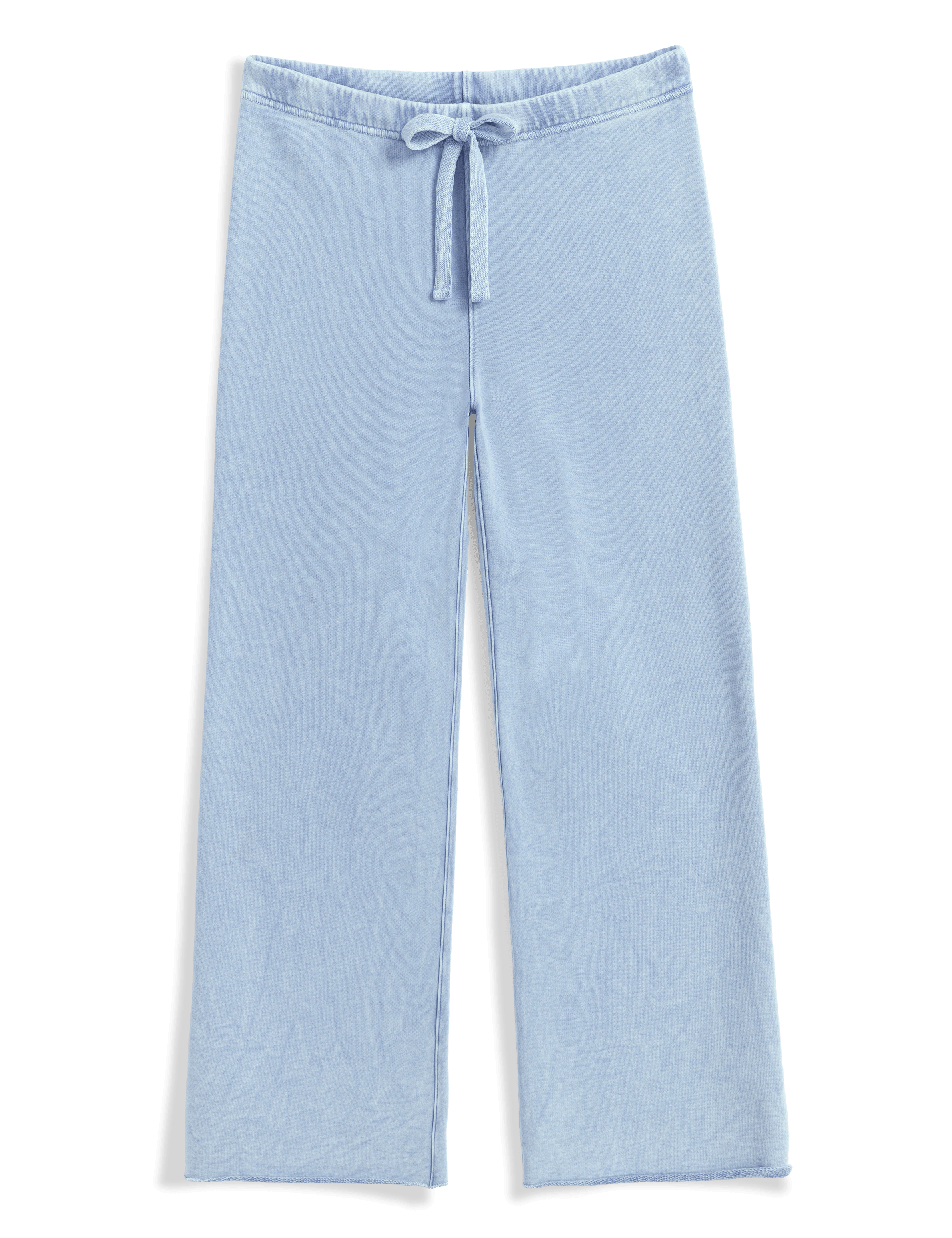 Light blue pants with a drawstring on a black background, view 5