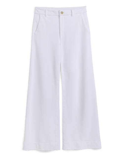 White wide-leg pants on a white background, view 4