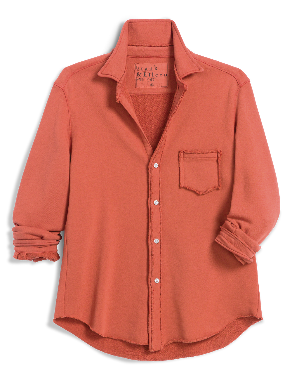 Eileen, Sweatshirt Button-Up, Orange | Frank & Eileen